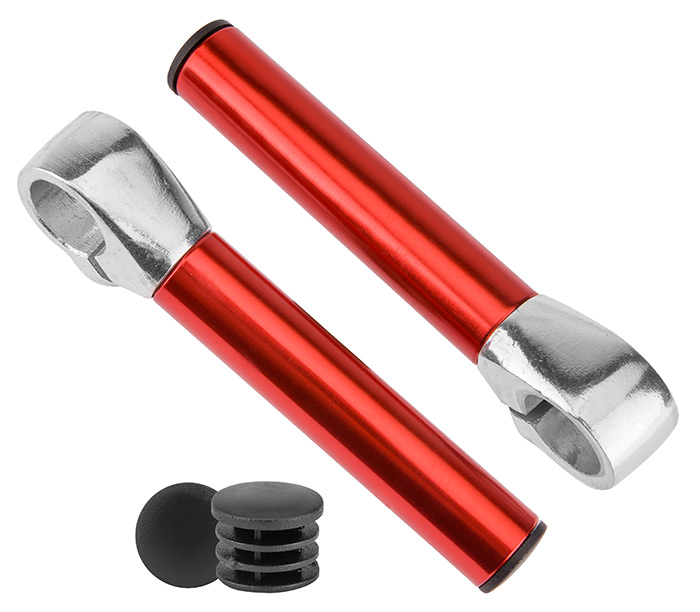 Рога на руль KWL-3 прямые алюминиевые красные 440031