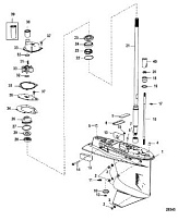 Корпус шестерни, приводной вал - 2:1 передаточное число 4-Х ТАКТНОГО ПЛМ MERCURY 40 Серийный номер от 1C049739 и выше