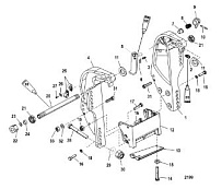 Кронштейн транца 4-Х ТАКТНОГО ПЛМ MERCURY 50 Серийный номер от 0T409000 до 1B344306