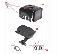 Выпускная система мотобуксировщика IRBIS МУХТАР-7
