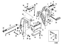 Зажимной кронштейн (ручной) 2-Х ТАКТНОГО ПЛМ MERCURY 60 Серийный номер от 9973100 до 0P016999