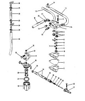 Топливный насос, топливный фильтр и топливные линии 2-Х ТАКТНОГО ПЛМ MERCURY 60 Серийный номер от 6428681 до 0B122929