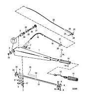 Ручки руля комплект (Часть 1) 2-Х ТАКТНОГО ПЛМ MERCURY 60 Серийный номер от 9973100 до 0P016999