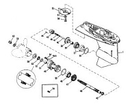 Корпус редуктора (карданный вал) 2-Х ТАКТНОГО ПЛМ MERCURY 60 Серийный номер от 9683055 до 9885344