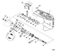 Корпус шестерни(карданный вал-2.33:1 передаточное число) 4-Х ТАКТНОГО ПЛМ MERCURY 60 Серийный номер от 1C000001 до 1C050251