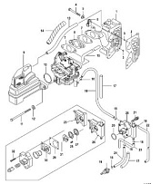 Впускной коллектор и топливный насос 4-Х ТАКТНОГО ПЛМ MERCURY 9.9 Серийный номер от 0P325500 и выше