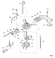 Карбюратор, Serial # 0R318096 и выше 4-Х ТАКТНОГО ПЛМ MERCURY 3.5 Серийный номер от 0R131842 и выше