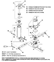 Компоненты силовой отделки (S/N 0G357070 и выше)(YELLOW FILL PLUG) 2-Х ТАКТНОГО ПЛМ MERCURY 55 Серийный номер от 9885345 до 9973099