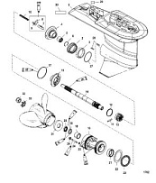 Корпус коробки передач, карданный вал 2.31:1 0T622484/ 0P222544 и ниже 2-Х ТАКТНОГО ПЛМ MERCURY 60 Серийный номер от 00G760300 до 0T979999