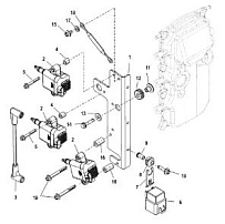 Катушка зажигания, S/N-USA-0T980000/BEL-0P325500 и выше 4-Х ТАКТНОГО ПЛМ MERCURY 40 Серийный номер от 0P153500 до 0P400999