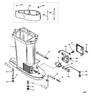 Корпус ведущего вала(USA-0T800999/BEL-0P267999 и ниже) 2-Х ТАКТНОГО ПЛМ MERCURY 90 Серийный номер от 0P017000 до 0P325499