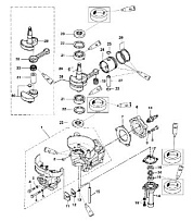 Блок цилиндров, коленчатый вал, поршень 2-х тактного ПЛМ MERCURY 5 M Серийный номер от 0P401000 и выше