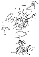 Карбюратор (WME-26/27/28/28/43/44/45) 2-Х ТАКТНОГО ПЛМ MERCURY 60 Серийный номер от 0D000750 до 0G290584