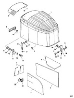 Верх капота 4-Х ТАКТНОГО ПЛМ MERCURY 115 Серийный номер от 1B227000 до 1B366822