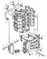 Глушитель шума впуска 4-Х ТАКТНОГО ПЛМ MERCURY 80 Серийный номер от 1B227000 до 1B366822