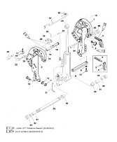 Зажимной кронштейн (Часть 2) 2-х тактного ПЛМ MERCURY 40 M Серийный номер от 0G055314 до 0G760299