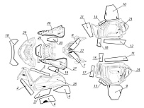 Накладки термо- и шумоизолирующие снегохода РМ (РУССКАЯ МЕХАНИКА) VECTOR 551I