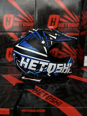 Шлем кроссовый детский HETOSHI Cross-Kids KY-B12 цв.Сине-черно-белый Матовый р.Y-M