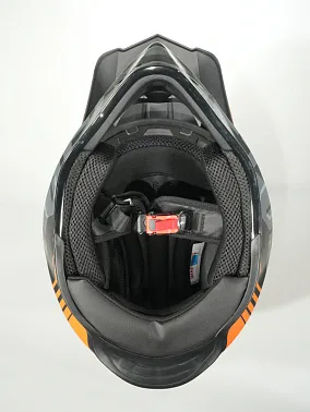 Шлем кроссовый HETOSHI OF836 EXOSS CROSS PRO MX289 цв.Черно-серо-оранжевый Матовый р.S